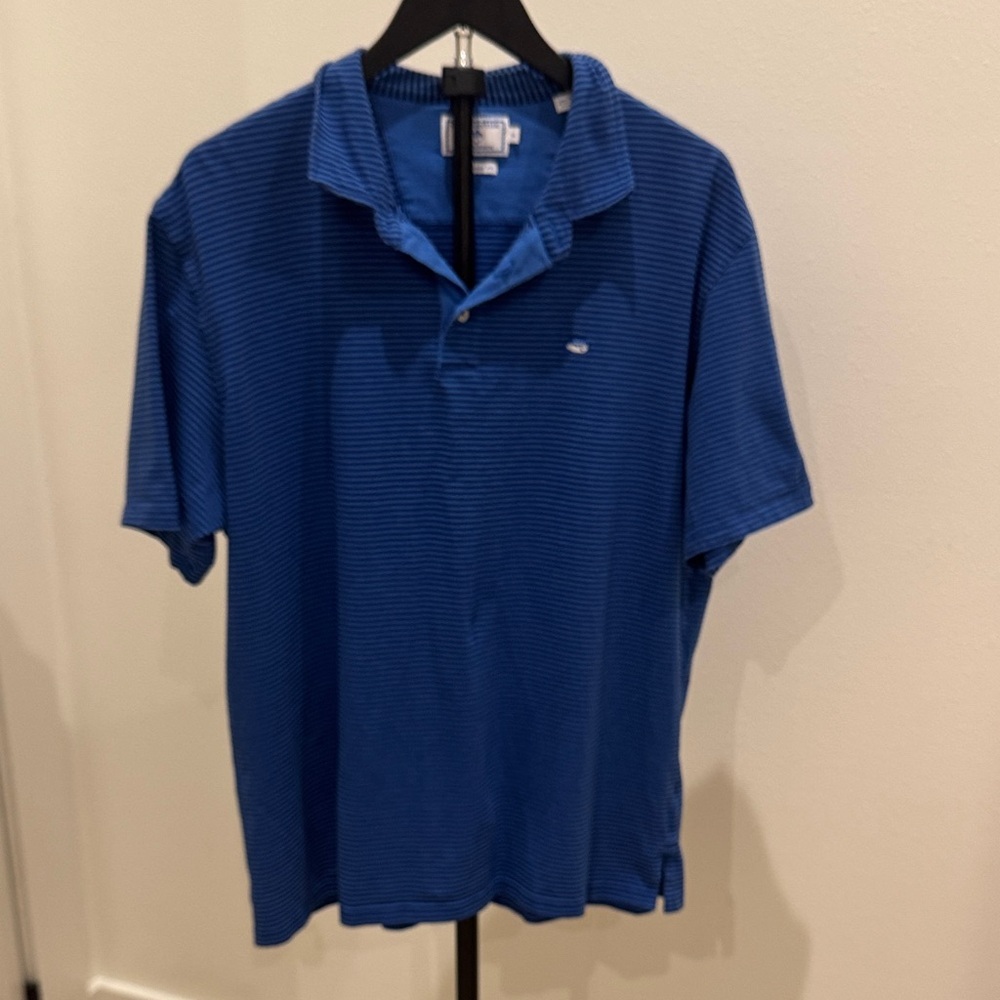 Southern Tide Blue Striped Polo Shirt